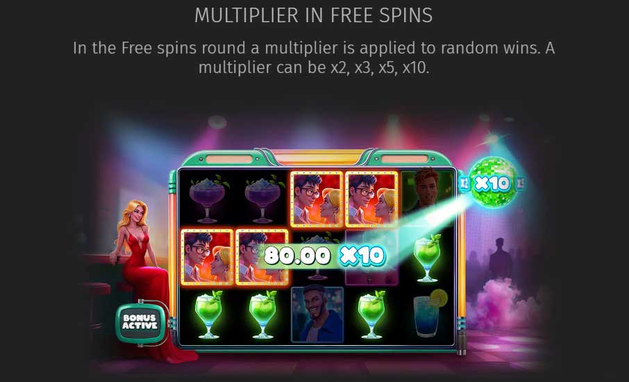 Disco Party slot game multiplier in free spins